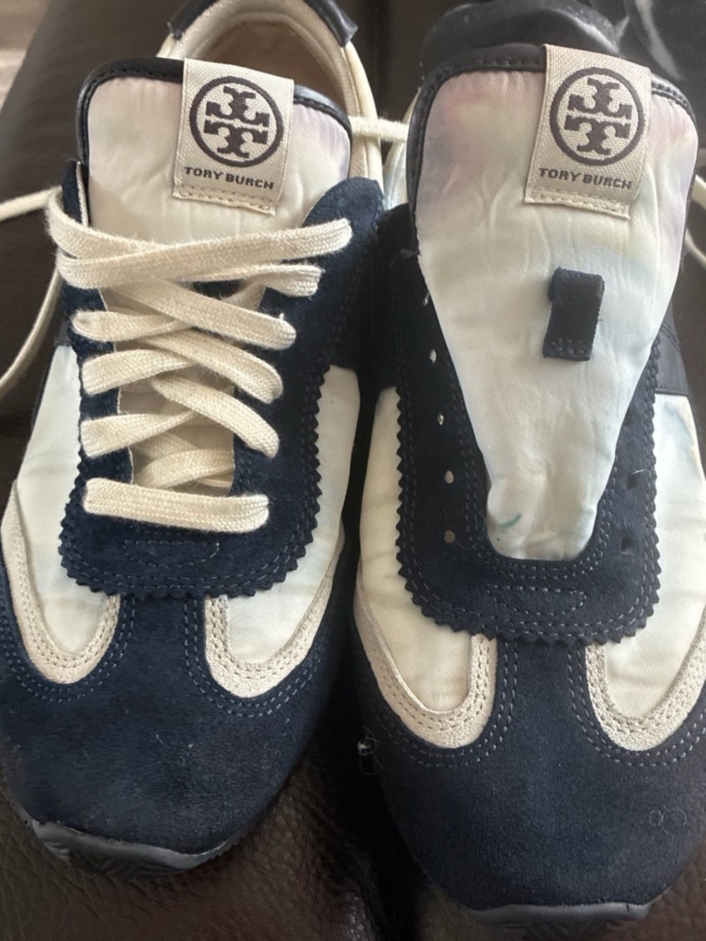 Tory Burch Men's Navy and Cream Casual Sneakers